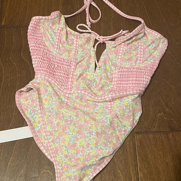 For Love And Lemons Pink Floral One Piece - Picture 2 of 4